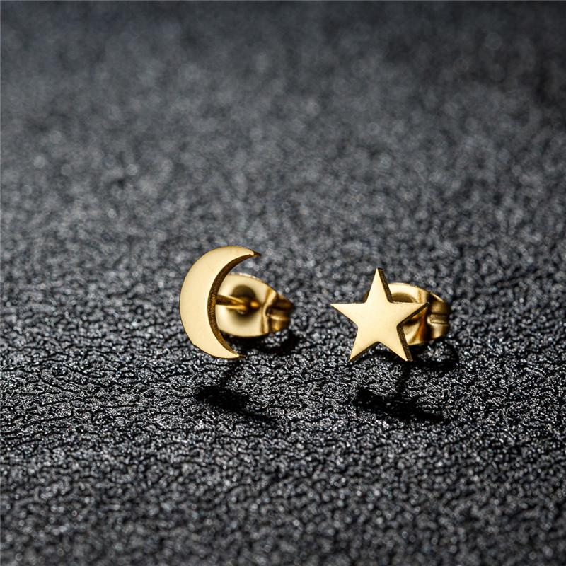 Stainless Steel Geometric Stud Earrings for Women Minimalist Circle Triangle Star Ear Studs Horseshoe U Shaped Earings oorbellen