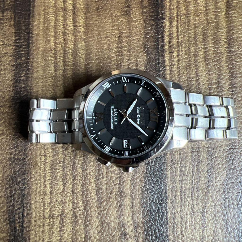 Used CITIZEN Citizen EXCEED Eco Drive Radio Solar Operating Product EBG74-2402 Men's Watch