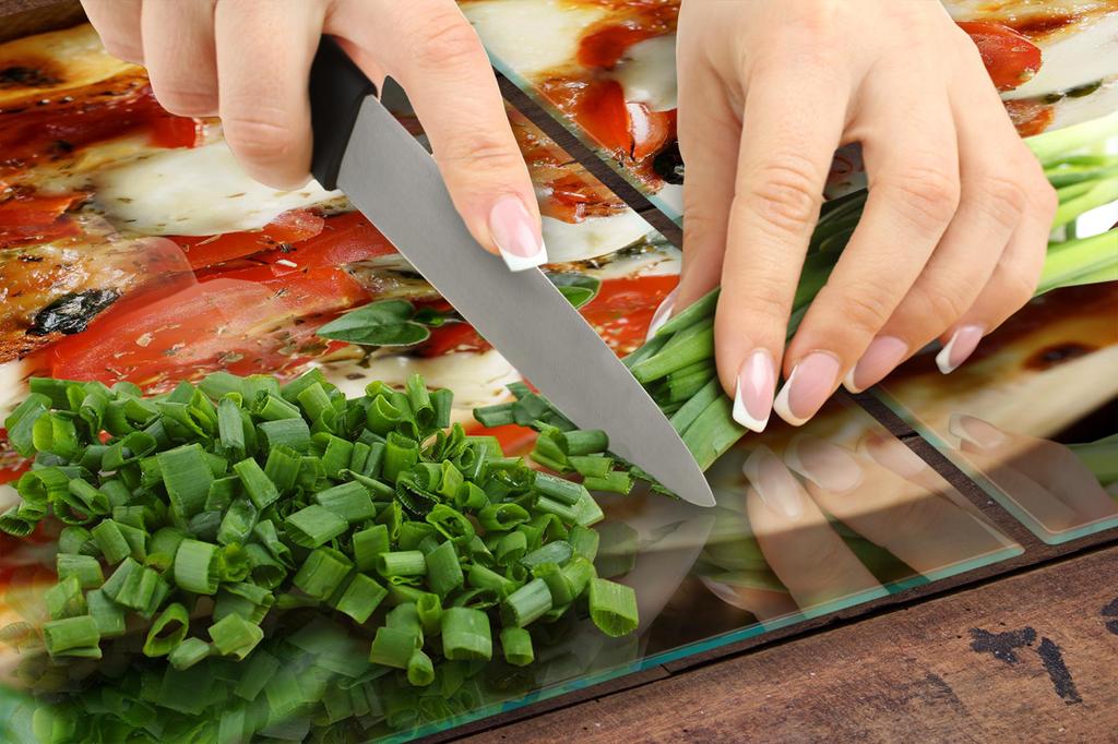SZKLANA PŁYTA OCHRONNA NA KUCHENKĘ 70x52 PIZZA