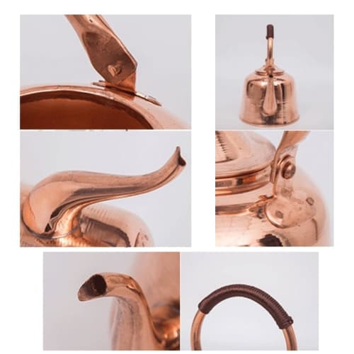 NIGOE Copper Kettle, Pure Copper, Handmade Copper Teapot, Pure Copper Coffee Pot, Large Capacity, Traditional Craft, Handmade, Direct Heat Safe, Suita