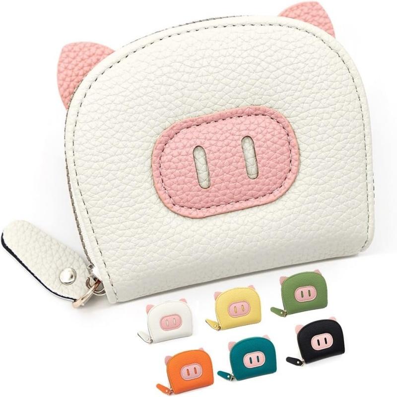 PU Multi Slot Card Holder Wallet Women Men Credit Card Case Zip Coin Purse