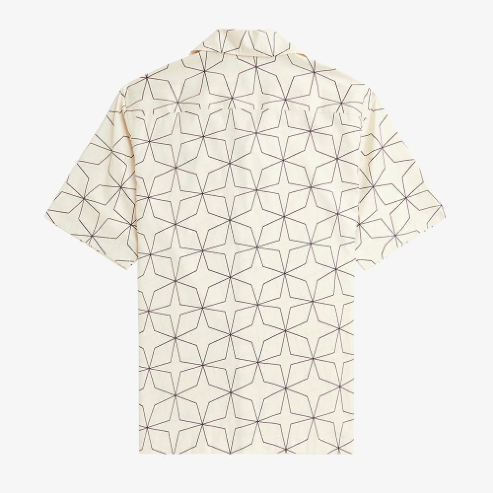 Fred Perry [sharp] Geometric Print Revere Collar Shirt  560  Afpm2417785 560