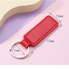 10 Colors Bright PU Leather Keychain Double-sided Car Thread Small Gift Metal Pendant PU Key Chain Simple KeyChains Keyholde