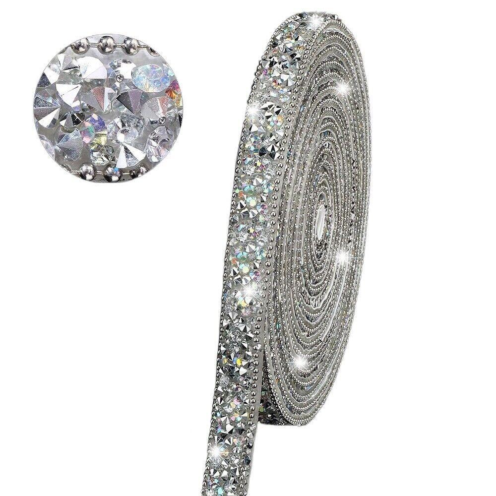 Self Adhesive Crystal Rhinestone Sticker DIY Sticker Bling Crystal Rhinestone Ribbon 1cm Width Diamond Ribbon