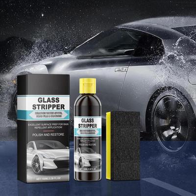 Auto Glass Polishing Cleaner 100ml Anti-Fog Car Window Polish Oil Film Remover Rainproof Windshield Oil Film Agent With Sponge