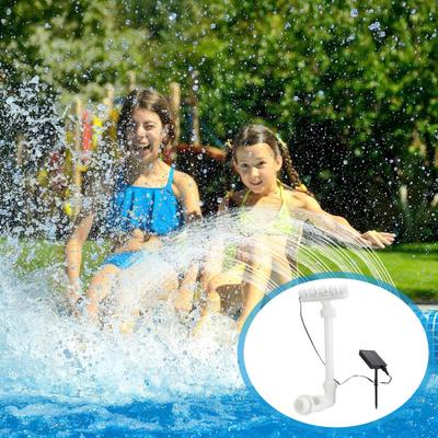 Solar Pool Fountain Adjustable Fountain with 7 Color LED Lights Universal RGB Color Changing Waterfall Light with Remote Control for Above And