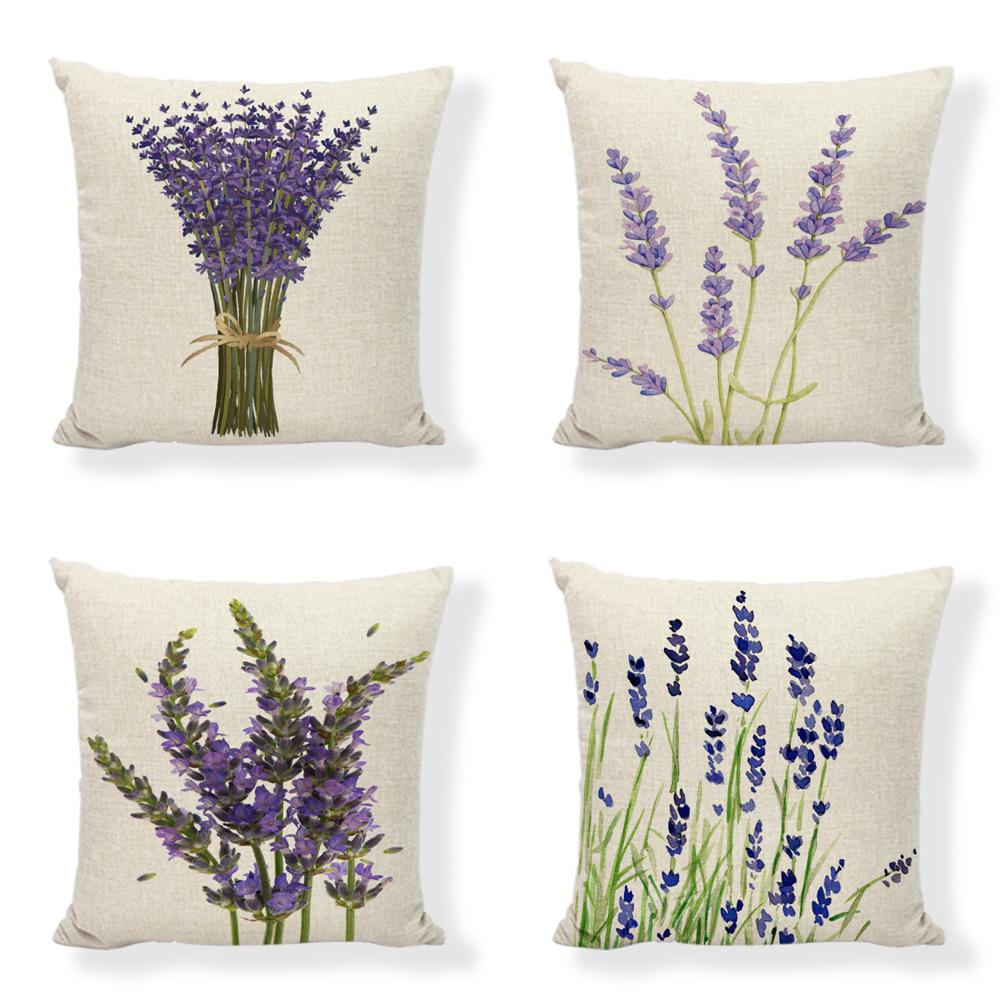Lavendel "Velsigne dette hjemmet" Putetrekk, 45x45cm Lilla Sofaputetrekk for Stuedekor