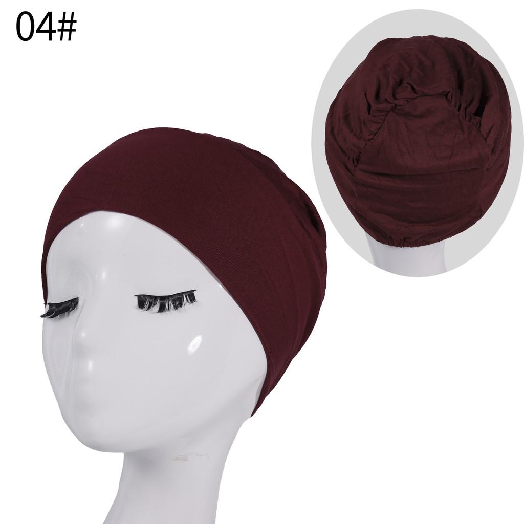 Silk Cotton Headscarf Cap With Elastic Fit For Casual Daily Wear