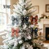Acrylic Holiday Tree Pendants 24Pcs Christmas Advent Calendar with Retro 2D Flat Bow Ornaments, Decorative Romantic Home Decor Accents Countdown