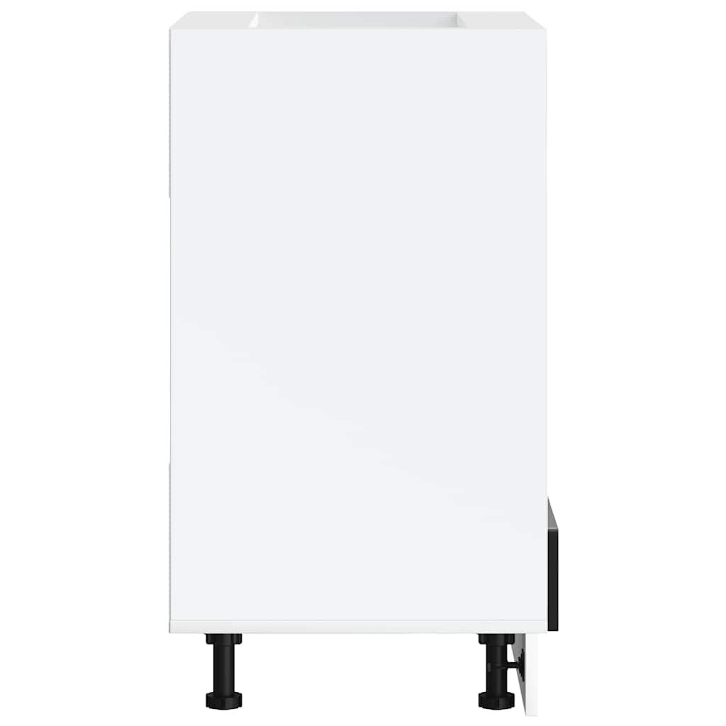 Porto Schwarzer Küchenschrank, Integrierter Küchenschrank Für Den Backofen, 60 X 46 X 81,5 Cm