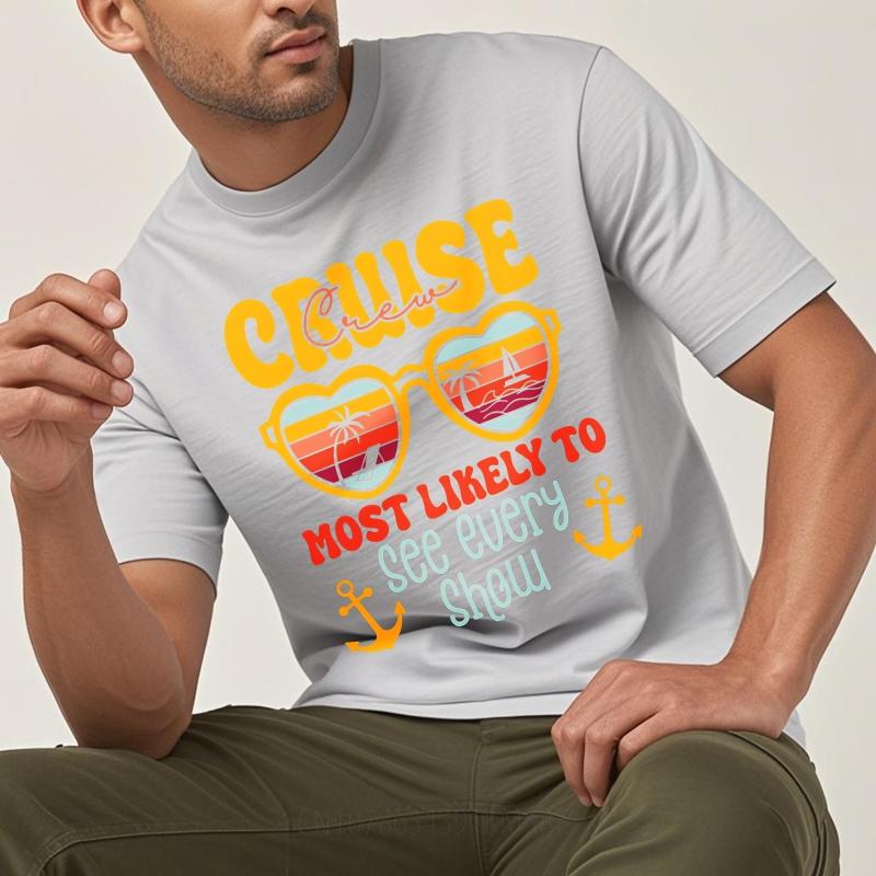 Men tshirt Fashion Tshirt Black Summer Teenagers tshirt Cruise Crew Most Likely To See Every Show Short Sleeve Rock Oneck Tees