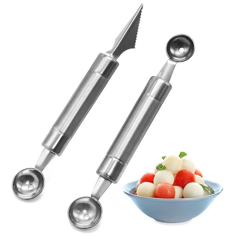 כף לפסול בפרי מפלדת אל-חלד גלי כדורית לעיצוב כלי פיסול והוצאת כדורים DIY גאדג'טים למטבח קל לניקוי