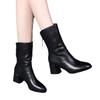 New Women Versatile Leather Boots Fashion Antislip High Heels Female Casual Comfortable Boot External Wear Trendy Shoes