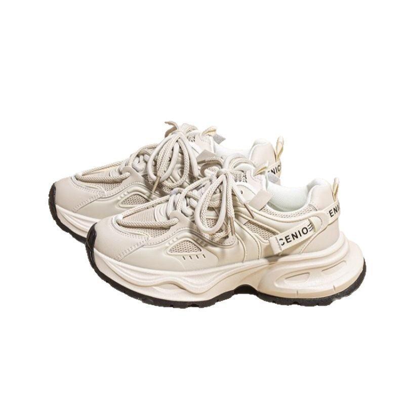 Dad shoes women's spring and autumn new breathable mesh thick-soled muffin shoes versatile small height-increasing women's shoes