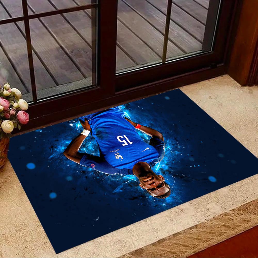 Paul Pogba Action Floor Mat Perfect for Kitchen Dormitory Living Rooms Playrooms Antislip Carpet Anime Office Decor