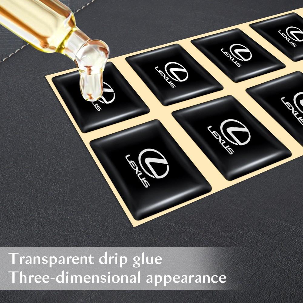 Car Accessories Interior Epoxy Badge Sticker Waterproof Decal For Lexus NX IS 250 RX GS UX RX300 RX350 CT200H ES LX Fsport GX