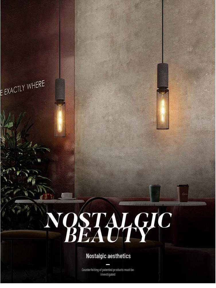 Retro Industrial Cement Pendant Light - American Country Style for Cafes, Bars, and Restaurants