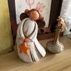 Vintage Resin Angel Girl Figurine, Cute Rustic Farmhouse Decorative Ornament