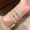 Blue square Sparkling Diamonds Fine Lace Strap Bracelet for Women Light Luxury high-quality Bracelet Party  Gifts