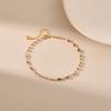 Women 18k Gold Plated Dripping Oil Colored Eye Round Bead Foot Anklet
