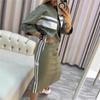 Abito Felpa da Donna a Blocchi di Colore con Strisce Bianche che Copre i Fianchi Set da 2 Pezzi Giacca con Zip Casual da Donna Completo Abito