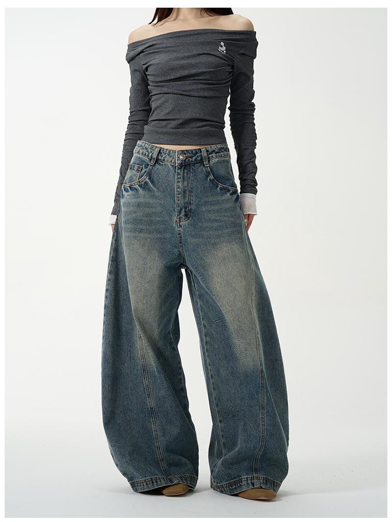 2024 Scimitar Design Bananen-Sichelhose: Retro Wide-Leg Deconstructed Jeans für Männer und Frauen