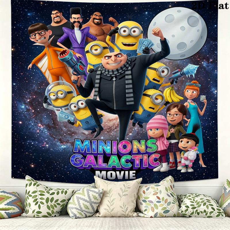 Despicable Minions Wall Tapestry Aesthetic Wall Hanging Printed Fabric Blanket Decorative Tapestries For Bedroom Living Room Home Decor