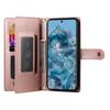 DF-011 For Google Pixel 8 Pro Case Card Slots PU Leather Zipper Pocket Phone Cover
