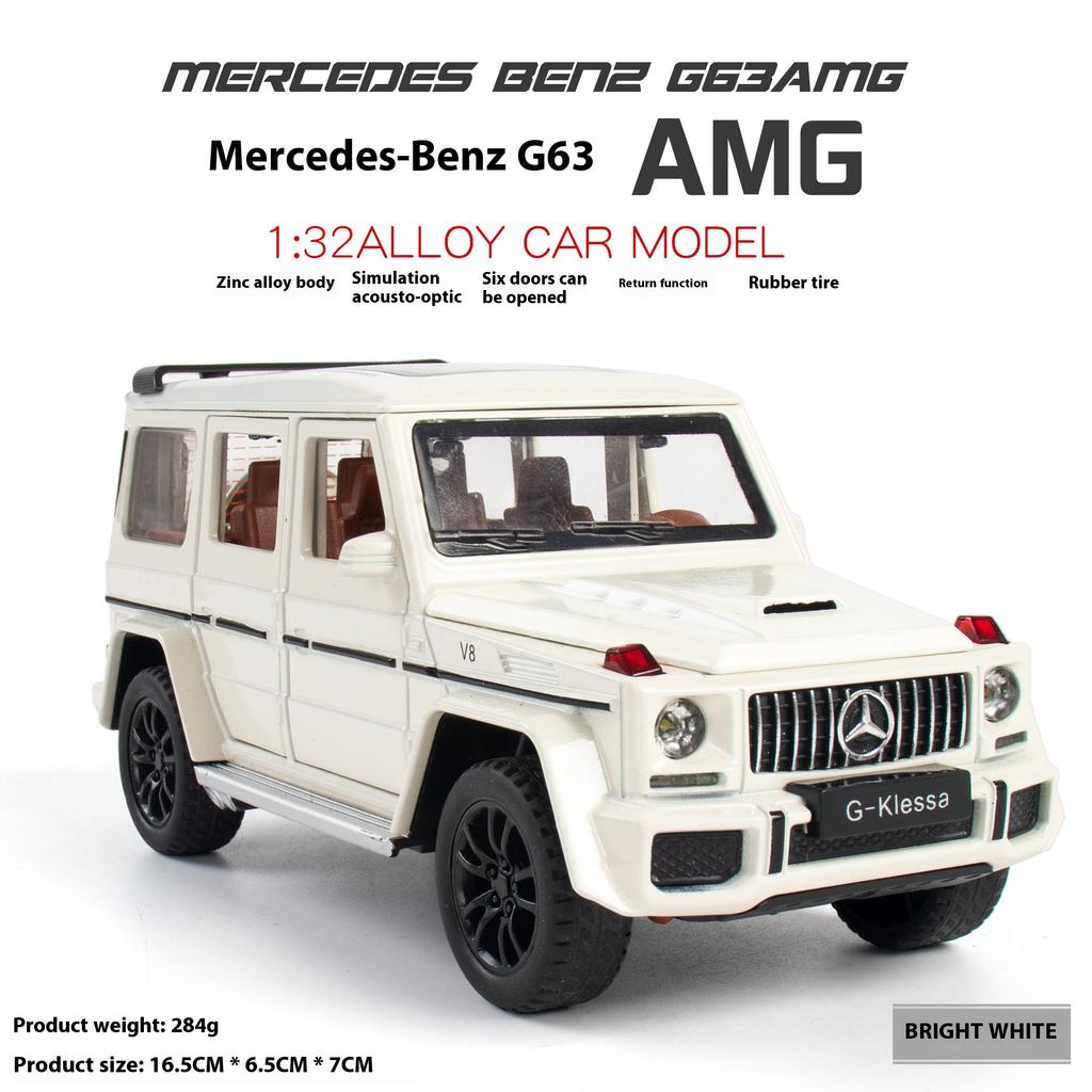 1:32 Benz G63 AMG Toy Alloy Car Diecast Model Sound Light Pull Back Toy Miniature Vehicle Model Ornaments Gift For Kids