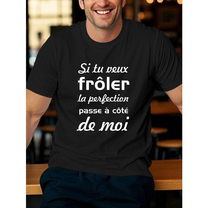 Fascinating Short-Sleeved Summer T-Shirt for Men in French Style,Oversized, Cool, Casual
