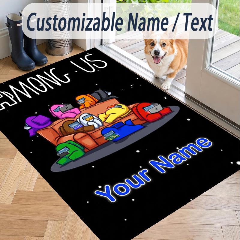 Custom Text Printed Rug Among Us Non Slip Floor Carpet For Home Room Decor