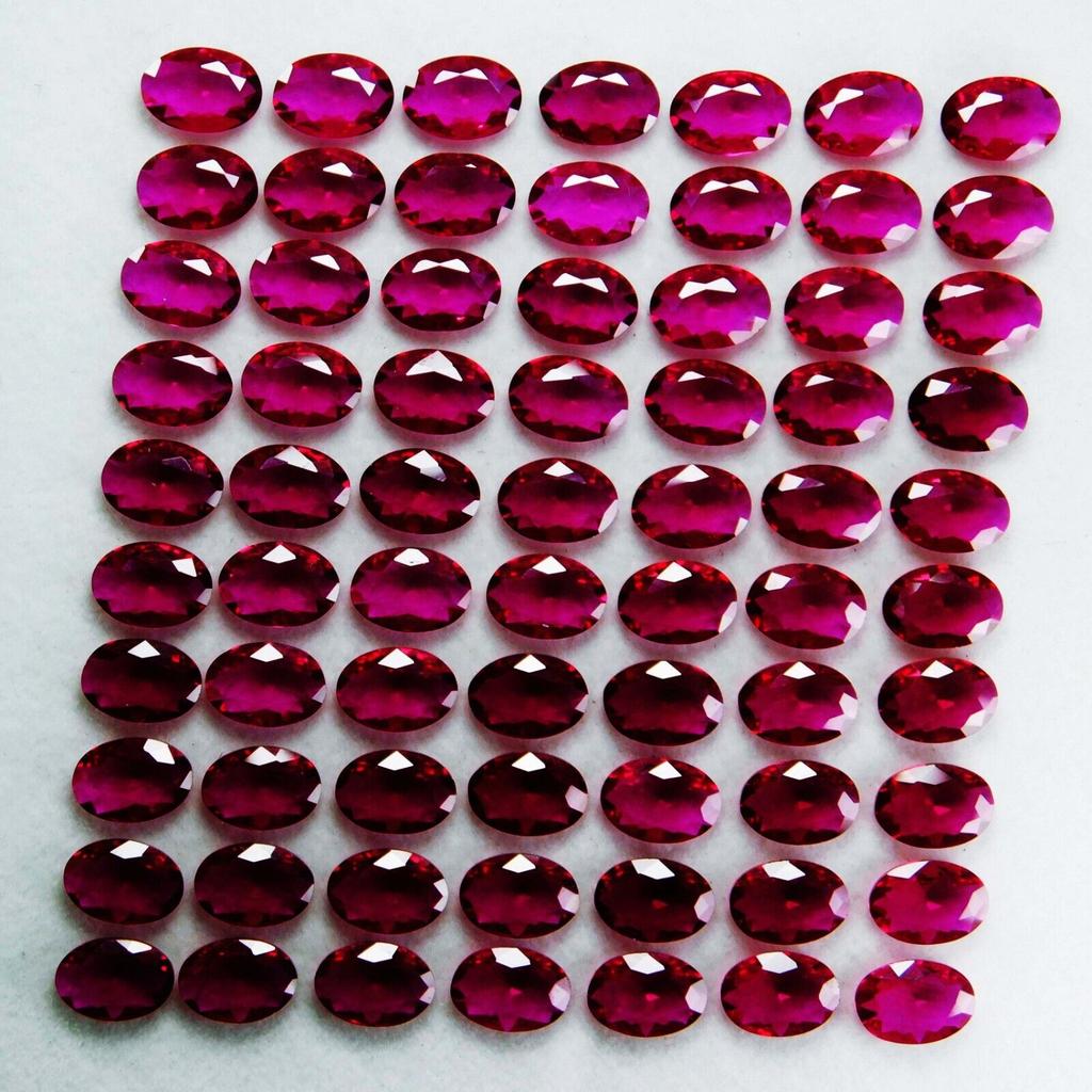 Natural Pink Ruby Loose Gemstone 24 pcs Oval Cut Lot for Jewelry Making and Gem Collections