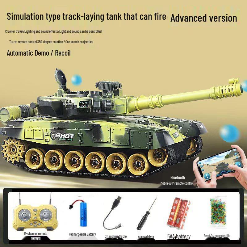 Rechargeable Action Remote Control Tank Car for Kids with Firing Cannon Model