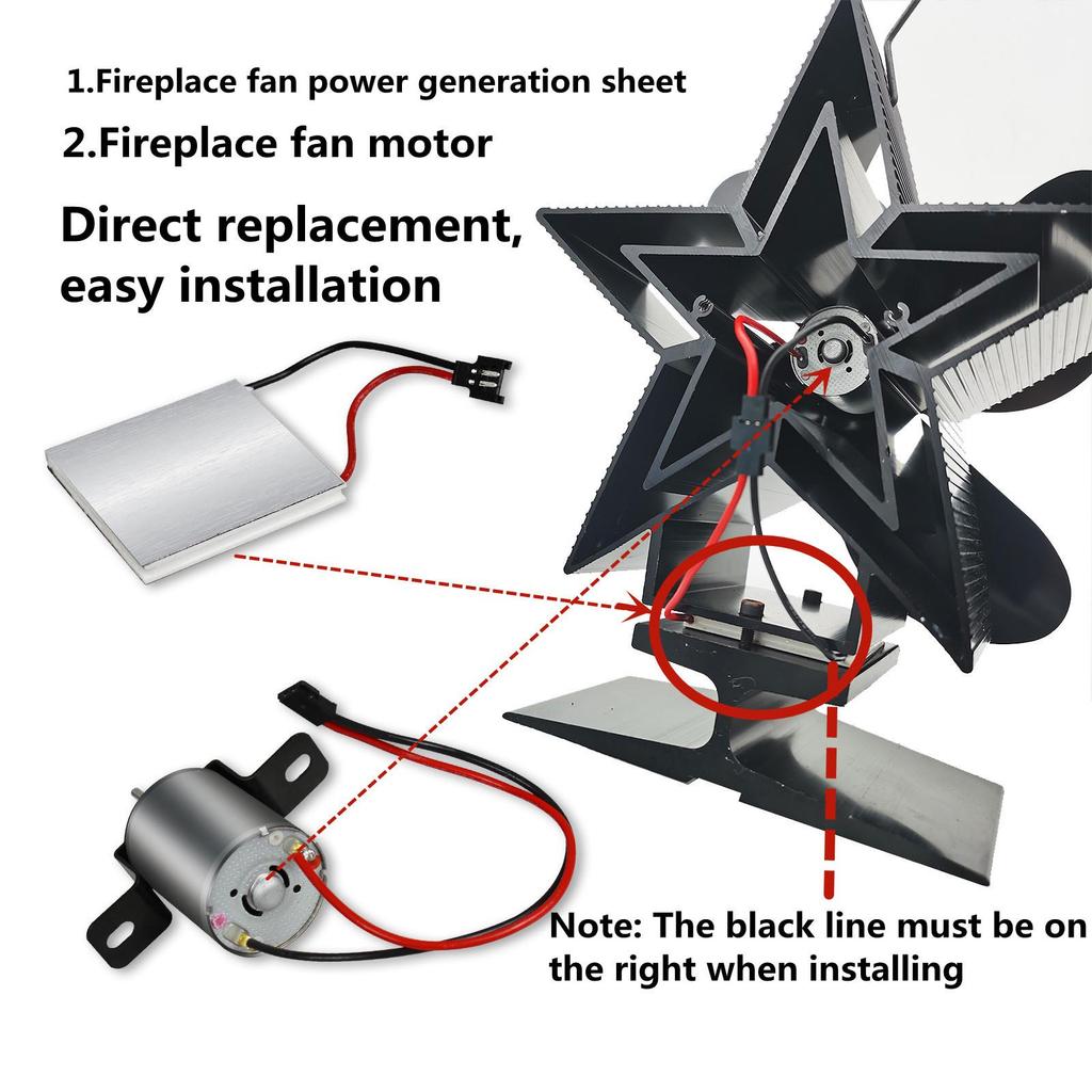 Universal Thermoelectric Fireplace Fan Repair Kit - Motor & Power Sheet