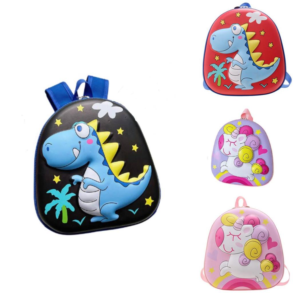 Cute 3d Cartoon Children's Backpack Eggshell Eva 2023 New Kindergarten School Bag Dinosaur Red Purple Green Blue Black Pink