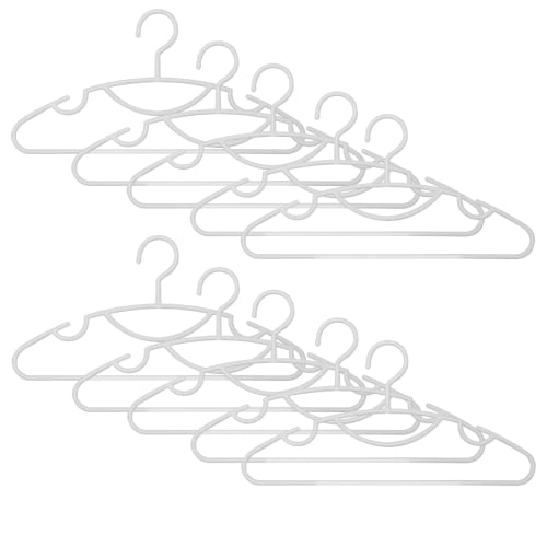 Shinko Hanger (Shinkohanger) Antibacterial Hanger Set, Slim, 10-Piece Set, White, Made in Japan, with Bactekiller Antibacterial Agent, for Public Use,