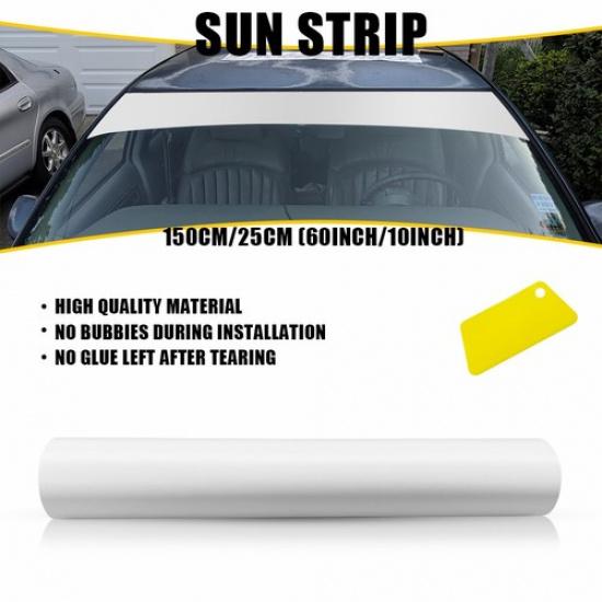 60 x10  Matte White Windshield Sun Visor Vinyl Decal Strip Film Sticker EOOH