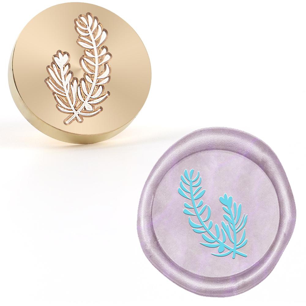 1pc Botanical Wax Seal Stamp Head, Brass Metal Wax Stamp Seal Stamps for Letter Sealing Seals Stamps for Wedding Invitations