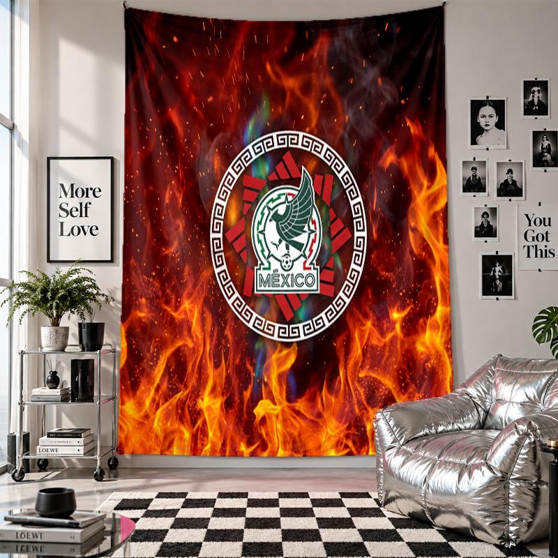 Mexico Football Wall Tapestry Home Decor Wall Hanging Cloth for Bedroom Living Room Background
