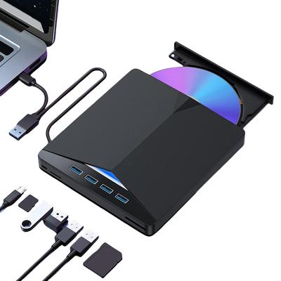7-in-1 USB 3.0 TypeC External CD DVD RW Optical Drive High-Speed Plug-and-Play for Windows 11/10/8/7/Linux/Mac OS