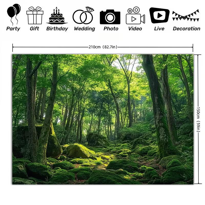 2D Green Woods Background for Wedding & Outdoor Event Decoration