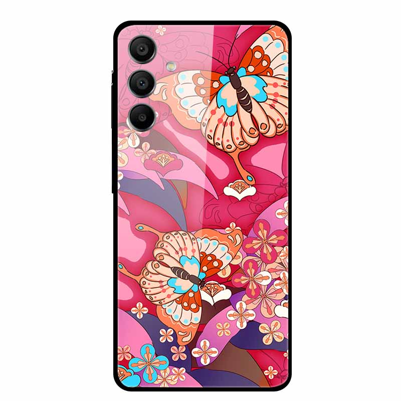 For Samsung Galaxy A16 Case Hard Tempered Glass Cover Colourful Back Shield Bumper for Samsung A 16 5G SM-A166B Protector Funda