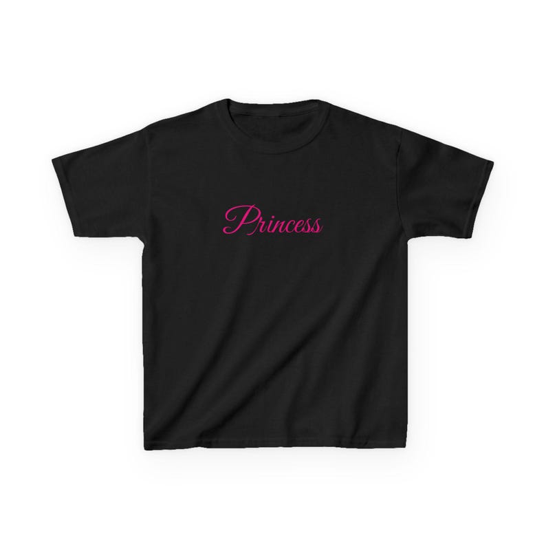 Princess script text Baby tee | Kids T-Shirt, pink cursive design 100