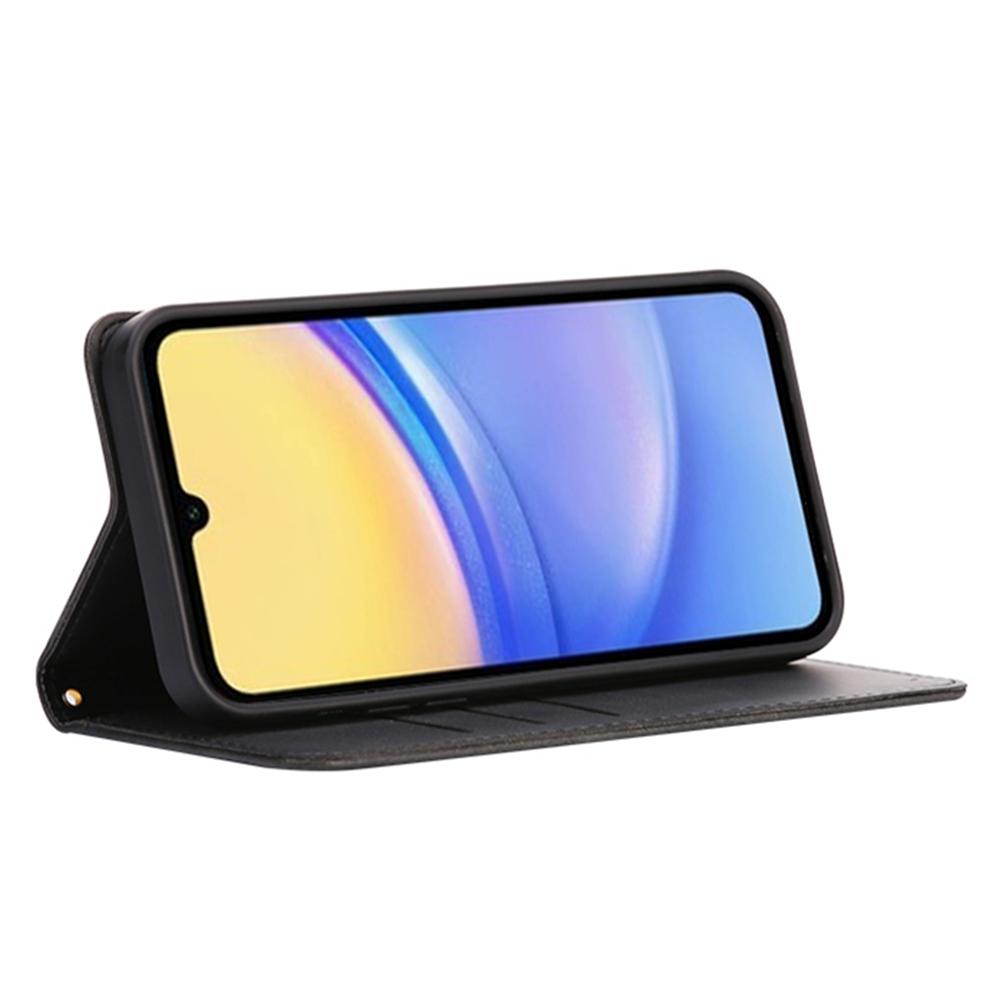 Für Samsung Galaxy A26 5G Hülle Brieftasche Kalbsleder Textur Handyhülle mit Verdecktem Magnetverschluss