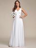 Ever-Pretty Women's Chiffon Pleated Double V-Neck Maxi Evening Dresses Sleeveless Bridesmaid Dress