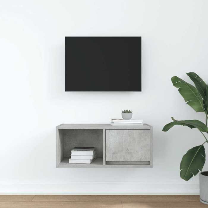 VidaXL TV Stand Concrete Grey 60x31x25.5 Cm Engineered Wood, TV Bench, Hi-fi Cabinet, Entertainment Center, TV Sideboard, 861442
