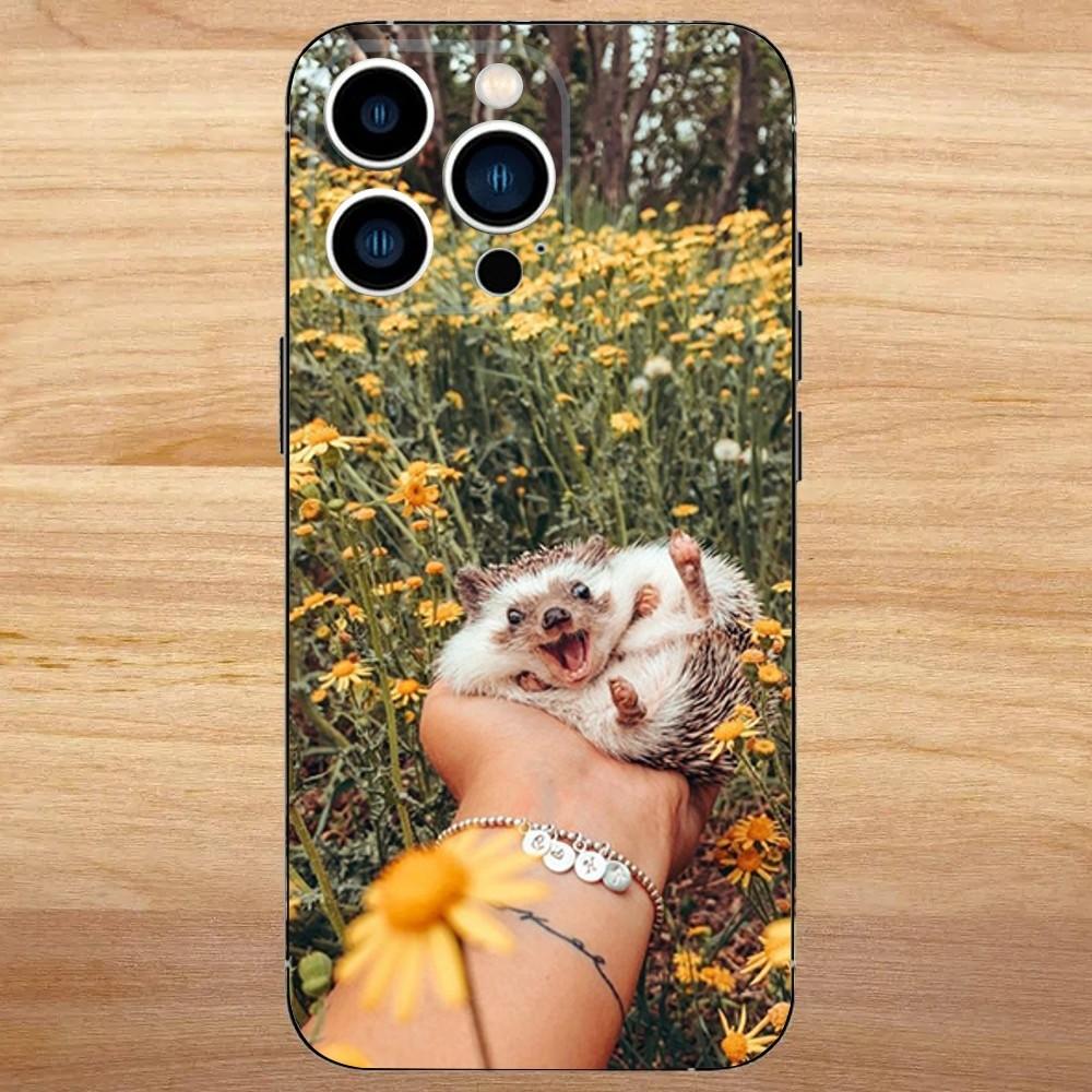 Hedgehog animal Phone Case For iPhone 16,15,14,13,12,11,Mini,Pro,SE,MAX White Matte Shockproof Cover