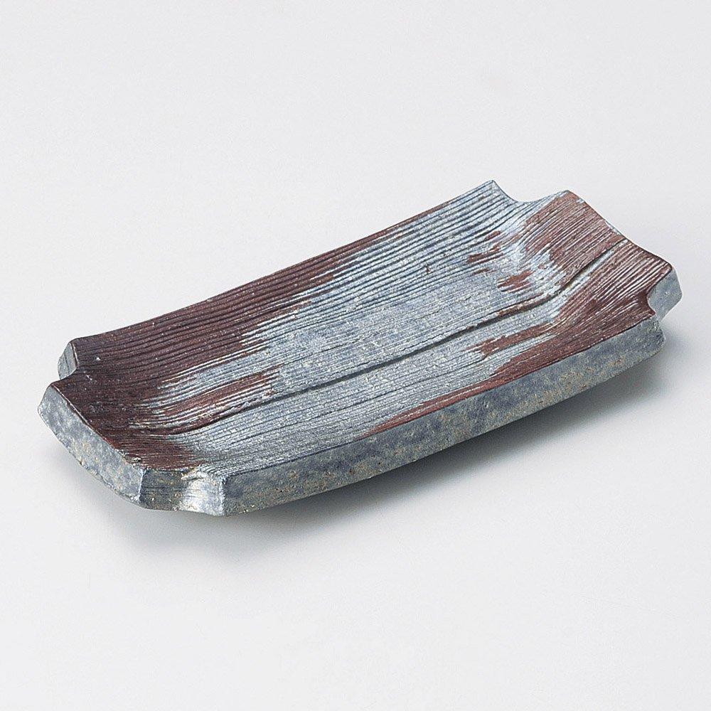 

Akatsuki Kakugiri Long Rectangular Plate x x Shape Japanese Japanese Stylish Commercial Use (Shigaraki Ware) [21 10.5 2.7cm 530g] [Irregular Plate]
