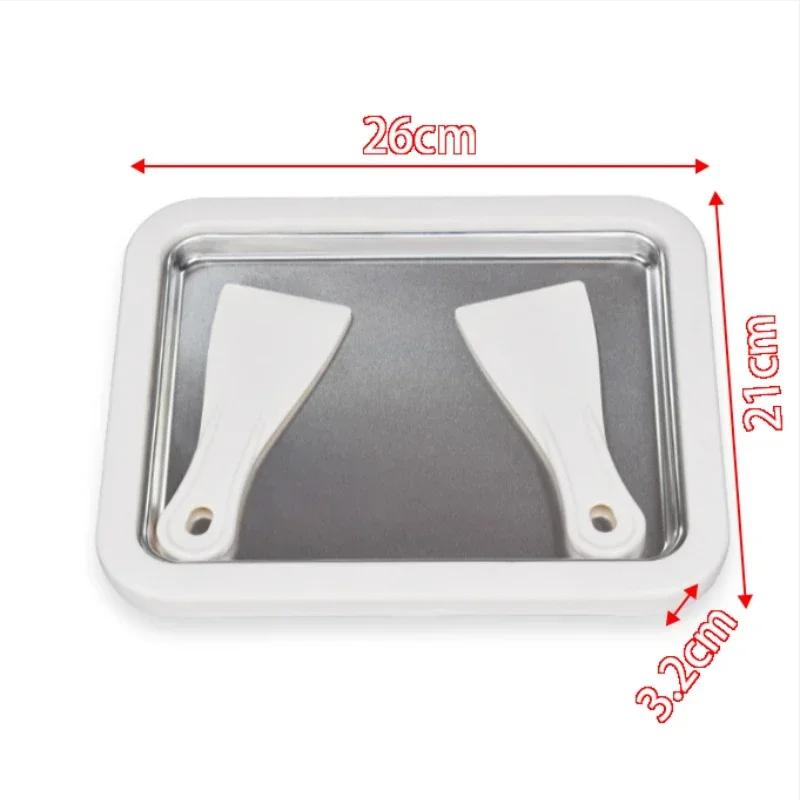 Household stir-fried yogurt machine,roll ice cream machine,stainless steel fried ice tray,equipped with 2 scrapers,for DIY food