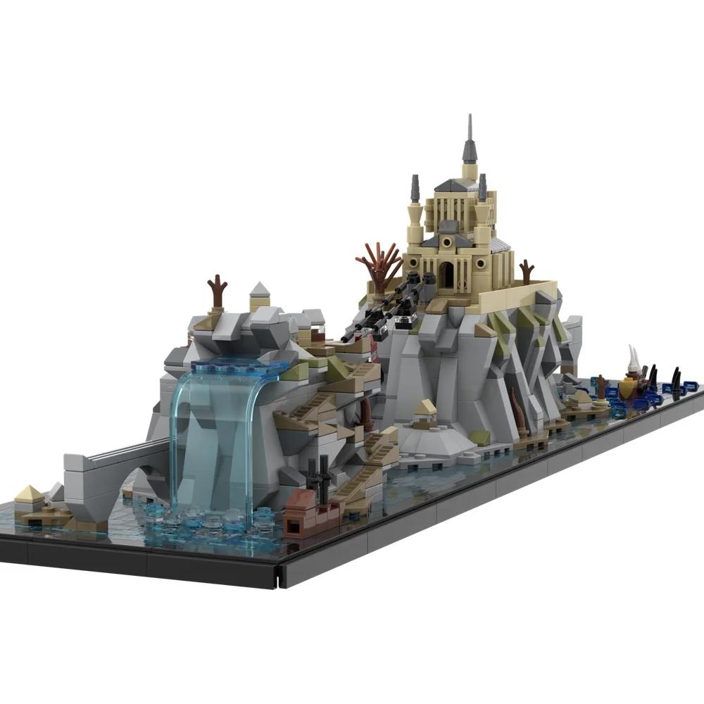 MOC Islands Architecture Bricks Model Isolated Island On the Sea Creative Building Blocks Assembly Toys Children Birthday Gifts